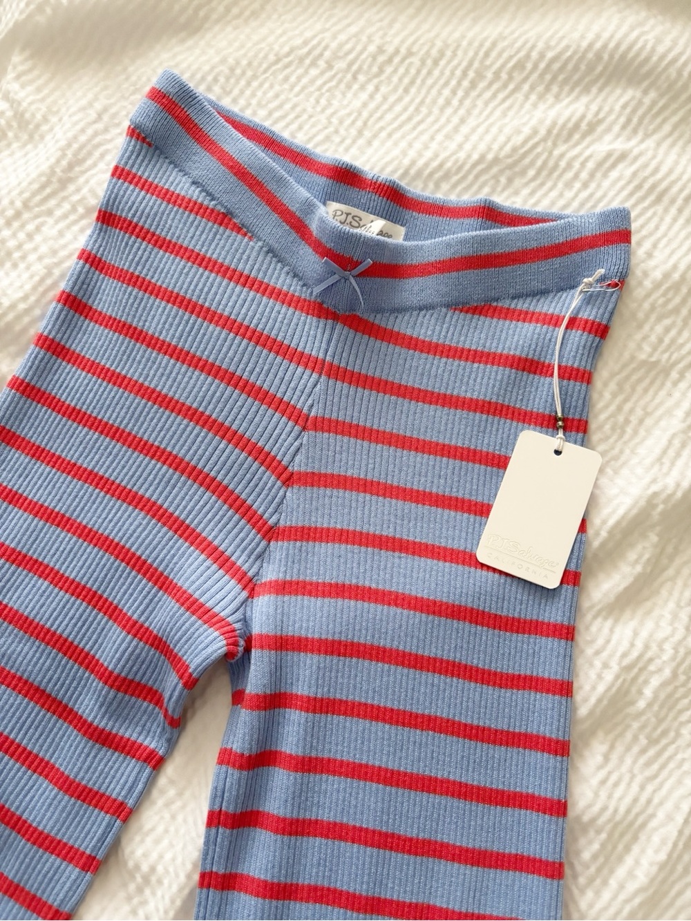 Pj Salvage Periwinkle Striped Flared Pajama Pants - Picture 4 of 6